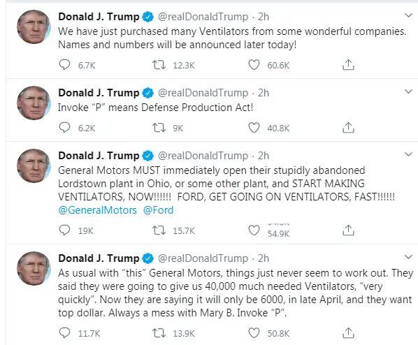 trump gm tweets