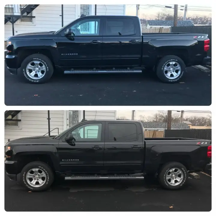 Before and After Rough Country 2" Leveling Kit