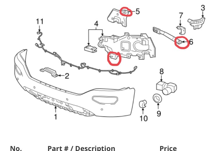 Part numbers or sizes of bumper bolts? - 2014-2018 Silverado & Sierra