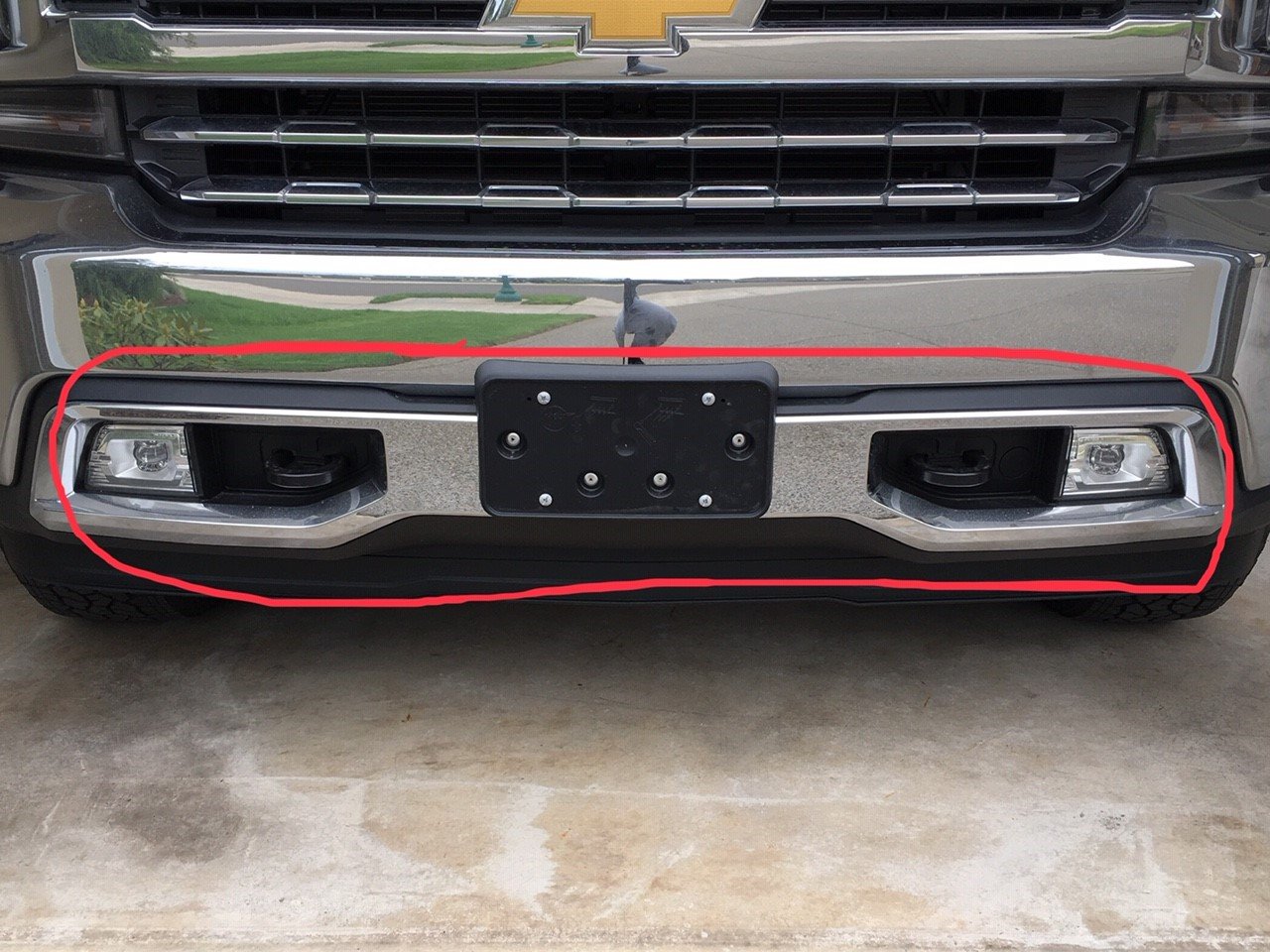 2015 chevy silverado front license plate bracket