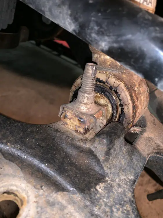 Broken and stuck lower strut mount bolt 2014 2019 Silverado