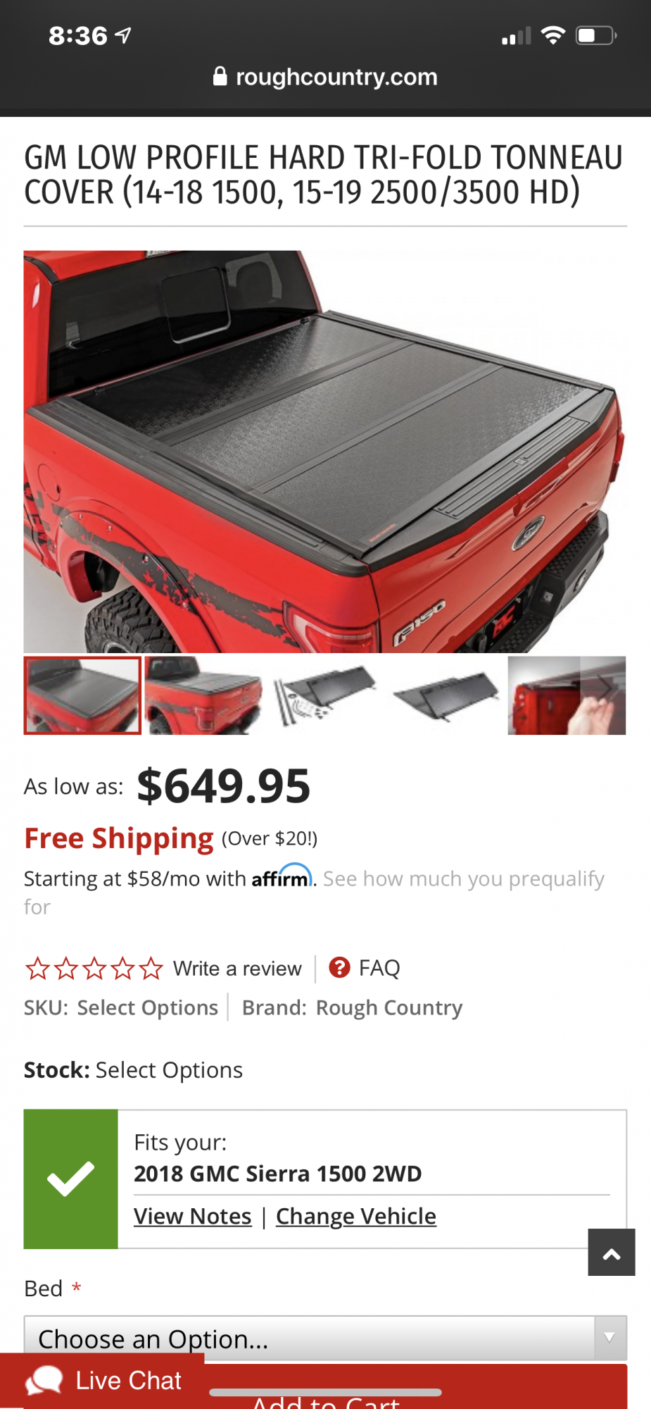 Rough Country Hard Tri Fold Tonneau 2014 2019 Silverado Sierra Gm Trucks Com