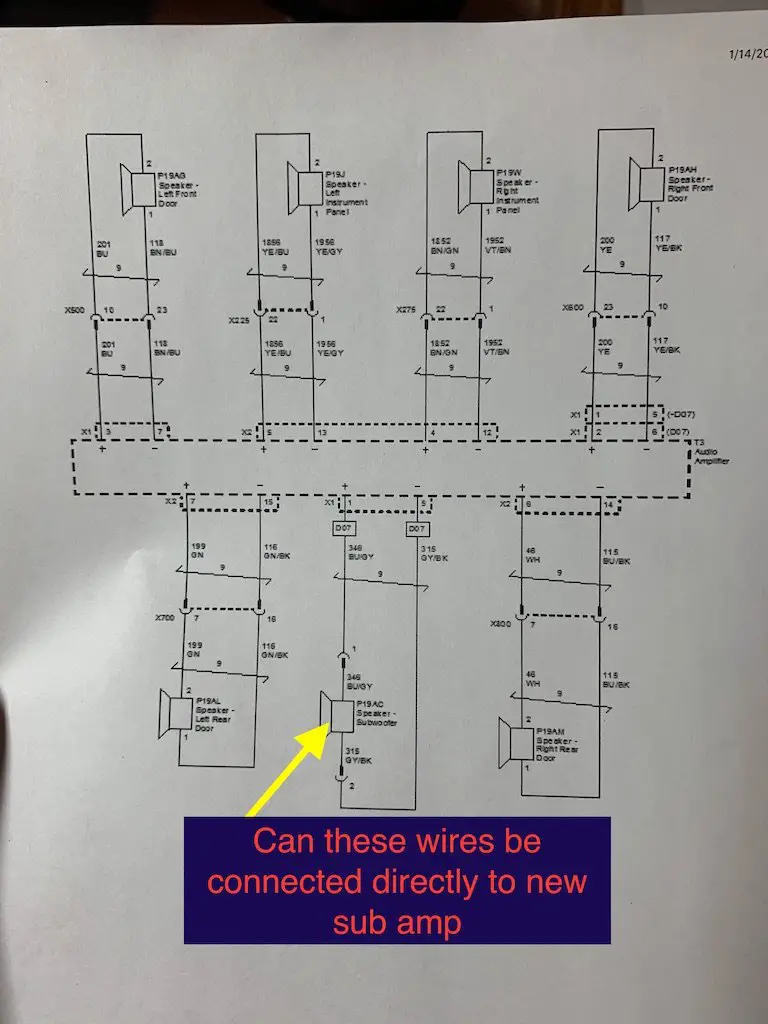 2016 Silverado Bose Sub Replacement Upgrade Wiring 2014 2018