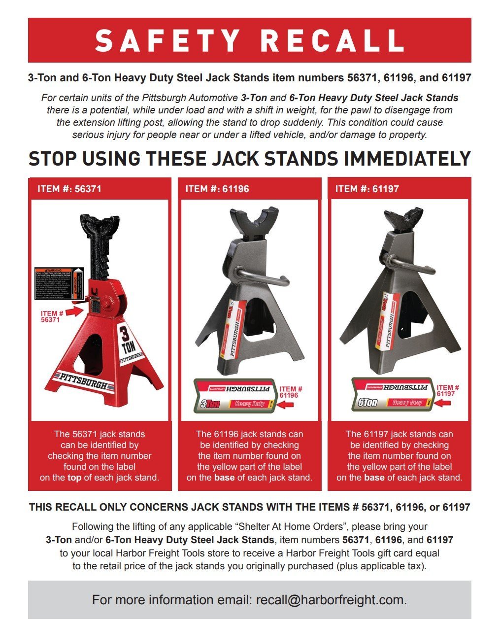 Big Red Jack Stands - 3 Ton T43002