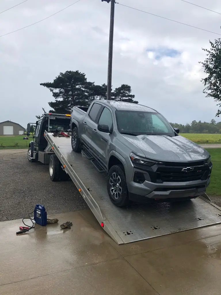 2023 Colorado being towed due to a dead battery caused by OTA issues