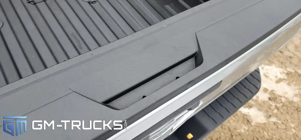 The drain holds on a Chevrolet MultiFlex Tailgate that allow water intrusion