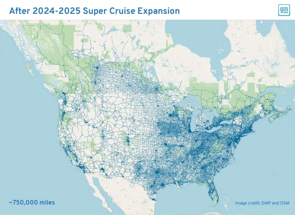 General Motors Expands Super Cruise To Over 750,000 Miles Of Roads GM