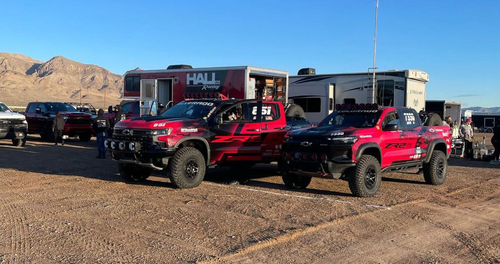 The Hall Racing Silverado ZR2 #7330 and Colorado ZR2 #851 (Image Courtesy Chad Hall - Hall Racing)