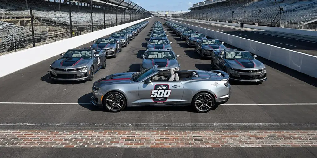 In 2023, the Chevrolet Camaro was the Official Festival Event Vehicle of the Indianapolis 500