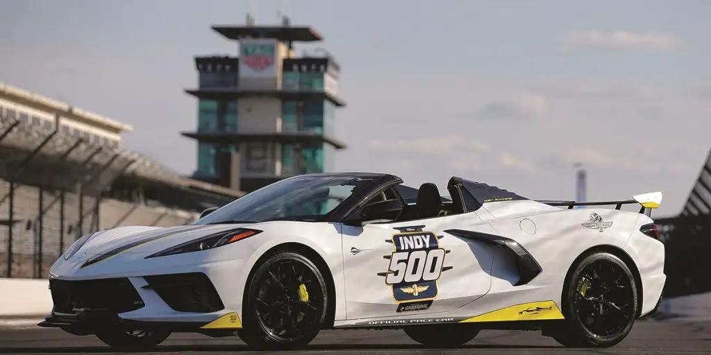 In 2021 The Corvette Stingray Paced the field of the Indianapolis 500